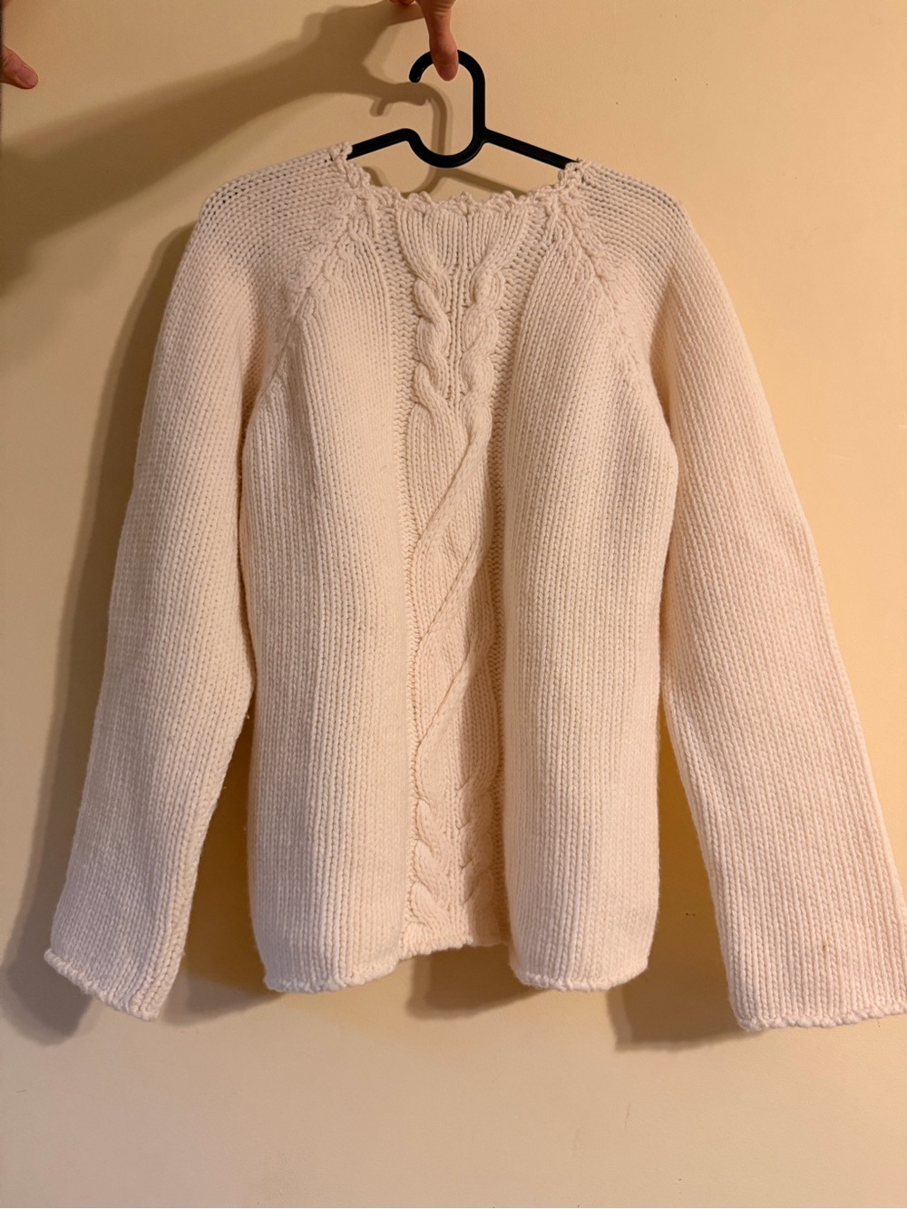 Tivoli Cream Cable-Front Scoop Neck Sweater